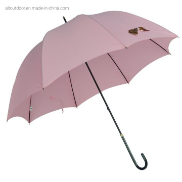 Lovely Pink Good Straight Umbrella Customized Japanese Colorful Gift Umbrella with Bowknot for Ladies
